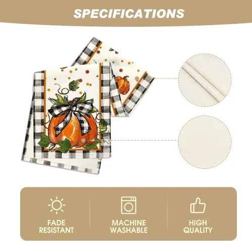 Miniatura 5 de Artoid Mode Camino de mesa de otoño con lazo de calabaza, decoración de mesa de comedor de cocina de otoño para decoración de fiesta del hogar, 13 x