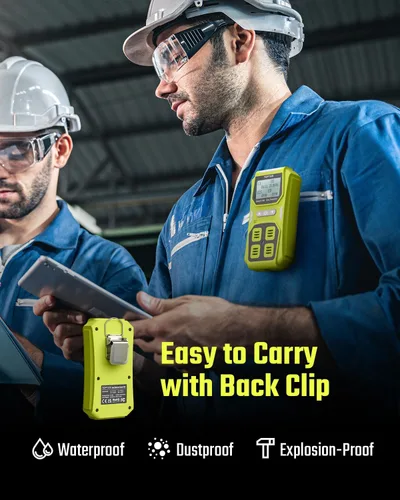 Miniatura 5 de Guard-156 - Detector de gas múltiple para H2S, CO, LEL y O2, modos de alarma triple (visual, vibración, sonido), respuesta rápida de 0.5s, diseño a