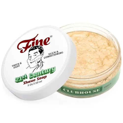 Mr. Fine 21C Jabón de afeitar para hombre, construye espuma gruesa y fácil, protege de quemaduras e irritaciones por afeitar, sin colores