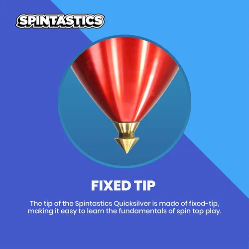 Miniatura 7 de Spintastics Quicksilver Hybrid Spin Top - Punta fija (azul y rojo)