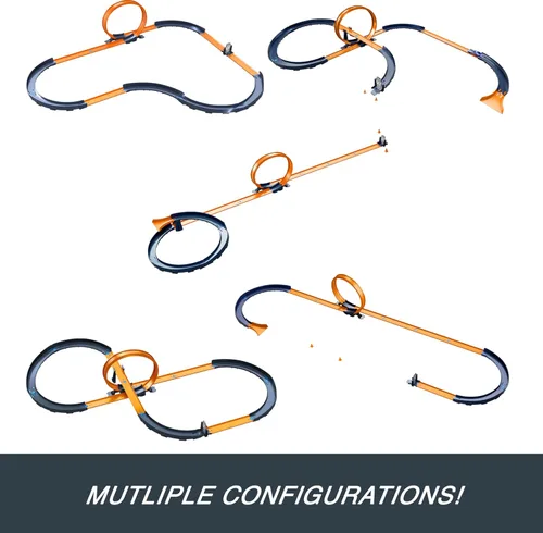 Miniatura 4 de Conjunto de coche de juguete Hot Wheels RC con vehículo de control remoto a escala 1:64 y más de 30 piezas de pista de carreras para crear múltiples