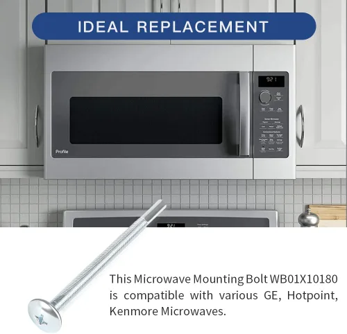 Miniatura 2 de KOZHOM [Actualizado] WB01X10180 - Perno de montaje para microondas GE, montaje de gabinete de microondas, perno plano (paquete de 3)
