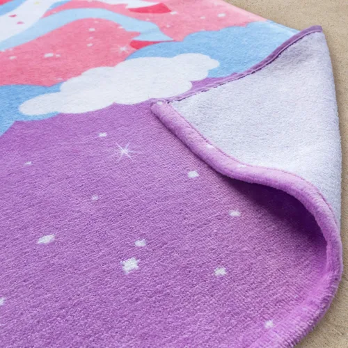 Miniatura 3 de Softerry Toalla de playa de terciopelo con diseño de unicornio arcoíris para niños, 28 x 55 pulgadas, 100% algodón