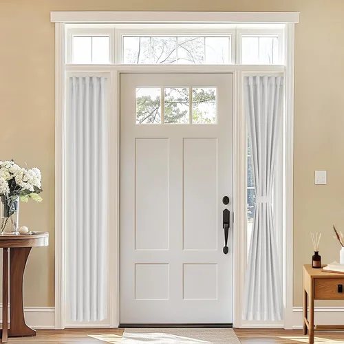 Miniatura 121 de Vatge - Cortinas autoadhesivas para puerta francesa, tratamiento de ventana con filtro de luz sin varillas ni perforaciones para puertas de cristal