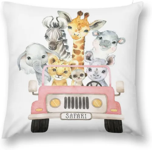 HawSkgFub Funda de almohada decorativa para bebé, niño y niña, con diseño de animales de safari, funda de cojín de cebra, elefante de selva, Safari3