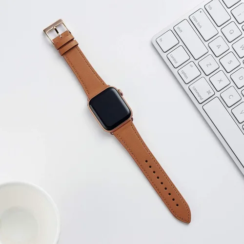 Miniatura 7 de Bestig - Correa de repuesto para Apple Watch de 1.49, 1.57, 1.65 pulgadas y 1.73 pulgadas, de cuero auténtico, para iWatch series 6, SE, 5, 4, 3, 2