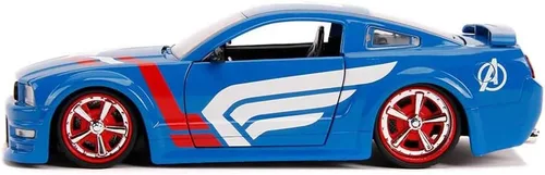 Miniatura 7 de Jada Marvel 1:24 2006 Ford Mustang - Auto fundido a presión con figura del Capitán América de 2.75 pulgadas, juguetes para niños y adultos