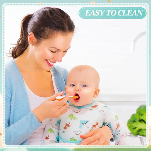 Miniatura 3 de Tarpop Baberos de manga larga para bebés, paquete múltiple, impermeables, de manga suave, para bebés y niños pequeños que comen alimentación CUTE