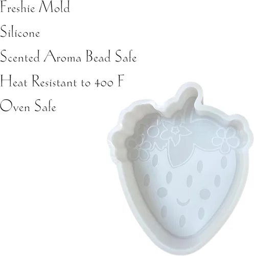 Miniatura 5 de Molde de silicona Freshie de fresa para automóvil, 4 x 3.25 x 1.2 pulgadas, paquete tropical de frutas y verano para playa, para perlas aromáticas