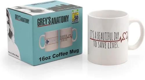 Miniatura 4 de Surreal Entertainment Greys Anatomy Derek Shepherd Taza de café de cerámica It's A Beautiful Day To Save Lives Capacidad para 16 onzas