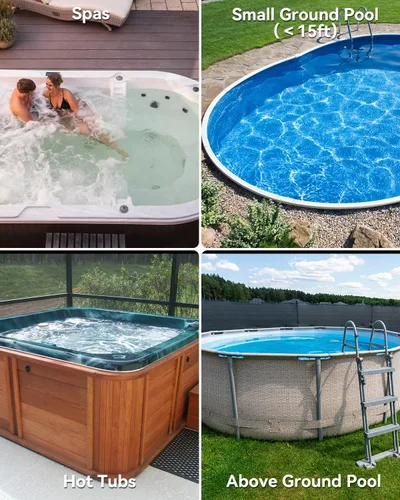 Miniatura 7 de Aspiradora de piscina para piscina sobre el suelo, aspiradora de piscina de mano inalámbrica con succión de 18 GPM, tiempo de funcionamiento de 60
