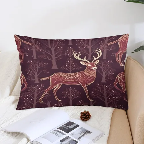 Miniatura 4 de Fundas de almohada refrescantes con diseño de reno burdeos, fundas de almohada lumbar para exteriores con cremallera invisible, funda de almohada