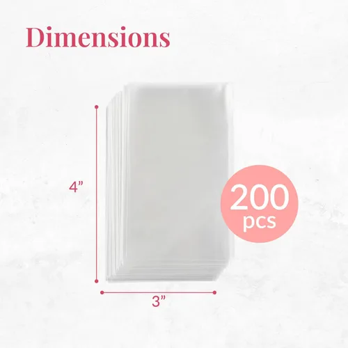 Miniatura 3 de Prestee Paquete de 200 bolsas de regalo de celofán de plástico transparente [3"x4"] con ataduras retorcidas de 4", bolsas de dulces, galletas