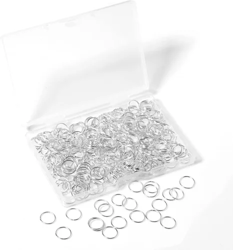 Miniatura 28 de 1600 piezas de anillos abiertos de plata para hacer joyas, juego de anillos de plata bañada en plata para joyería