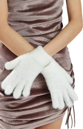 Miniatura 11 de Sahabowi Guantes de cuero para clima frío Manopla de lana cálida de invierno para mujeres