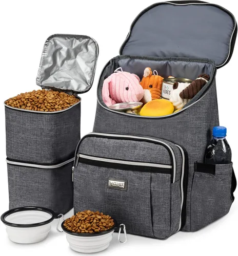 Miniatura 9 de BAGLHER Mochila de viaje para perros – Contenedor de comida desmontable para perros para suministros para mascotas, mochila para equipo de perro