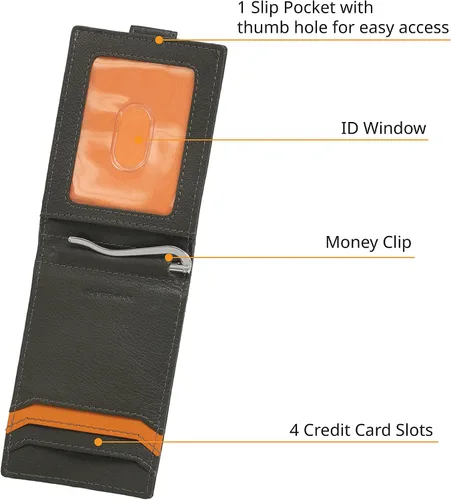 Miniatura 3 de Timberland Men's Slim Leather Front Pocket Credit Card Holder Wallet