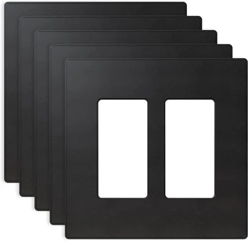 Miniatura 11 de ELEGRP Placas decorativas de pared de 3 segmentos sin tornillos, cubierta de placa frontal termoplástica irrompible para interruptor de toma