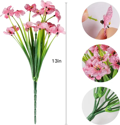 Miniatura 93 de AmyHomie 16 paquetes de flores artificiales de eucalipto negro para exteriores, resistentes a los rayos UV, flores sintéticas que no se decoloran