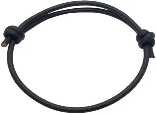 3 mm Men Genuine Leather Bracelet - Handmade Adjustable Cuff, Mens Minimalism Leather Wrap Wristband, Simple Accessories, Premium Leather, Women
