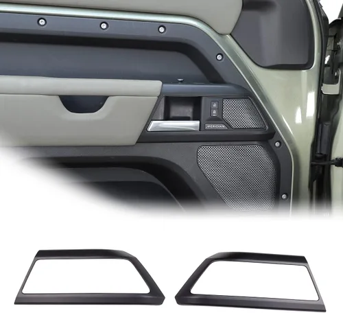 Cubierta de anillo decorativo para manija interior de puerta color negro mate para Land Rover Defender 90 110 2020-2023 (para Defender 90-2 unidades)