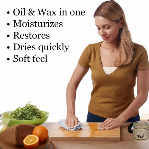Miniatura 5 de Gel para tabla de cortar, tratamiento de cera de abejas y aceite mineral en uno, aceite mineral de grado alimenticio y cera de abejas
