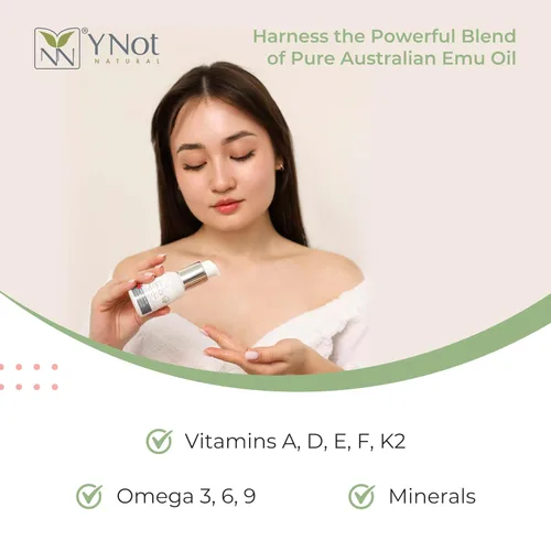 Miniatura 3 de Y Not Natural Aceite de emú puro – Humedad orgánica para cara, cuerpo, cabello, cuero cabelludo y uñas, rico en Omega 3-6-9, vitaminas y minerales