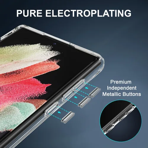 Miniatura 6 de CEDO - Funda con soporte para Samsung Galaxy S22 Ultra, ajustable en 3 direcciones con soporte de metal, parachoques a prueba de golpes de grado