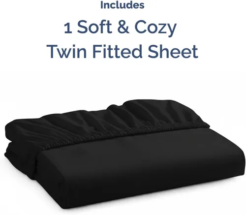 Miniatura 4 de Sábana Bajera Tamaño Individual – Sábana Inferior Única Solo Ajustada – Ropa de Cama de Lujo Hotel Ultrasuave con Bolsillos Profundos de 8-16 08
