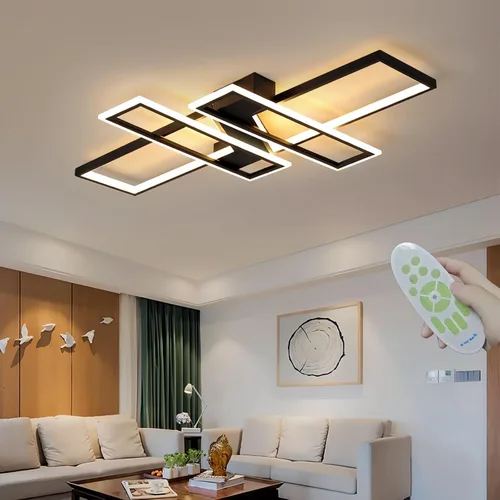Miniatura 2 de SMG Moderna lámpara de techo LED para dormitorio, lámpara LED regulable de 35 pulgadas, lámpara de techo de diseño cuadrado de montaje empotrado