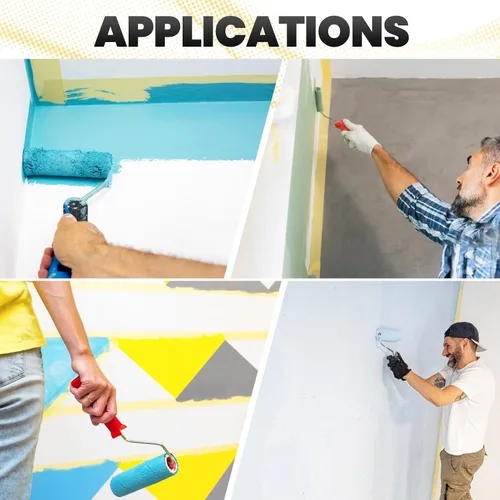 Miniatura 6 de ADHES - Cinta adhesiva amarilla para pintores, 0.7 pulgadas x 55 yardas x 6 rollos, cinta segura para pared sin residuos para pintura de pared