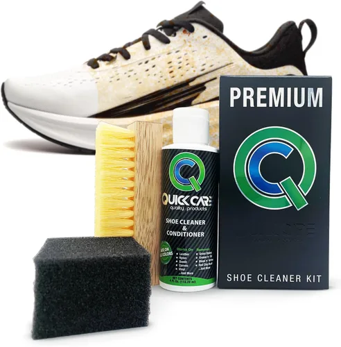 QuickCare - Limpiador de zapatos prémium con acondicionador, cepillo y esponja, kit de limpieza definitivo para zapatos deportivos, cuero, gamuza,