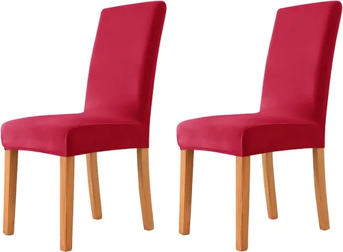 Miniatura 55 de Velvet Chair Covers Beige Gray, Stretch Dining Room Chair Covers 2 Pack, Super Fit Dining Chairs Slipcovers Spandex Washable Kitchen Parson Chair
