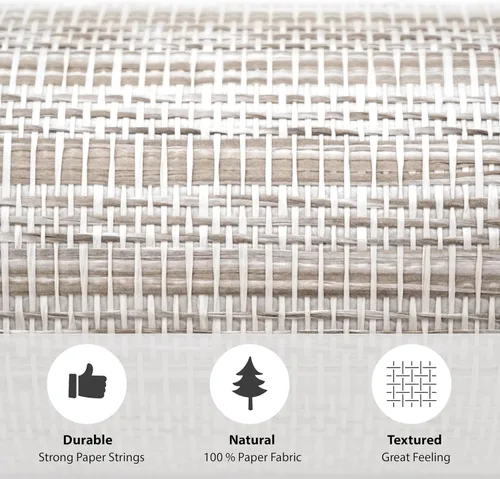 Miniatura 5 de Ansehan Wallcovering W903 - Toldo de la colección W903, 36 pulgadas de ancho x 8 yardas de largo, tejido de papel natural, tejido de pasto