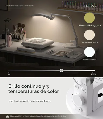 Miniatura 7 de MelodySusie Lámpara de Mesa LED para Manicura para Técnicos de Uñas, S-Pro29G Luz de Escritorio Profesional para Uñas con Lámpara de Curado UV