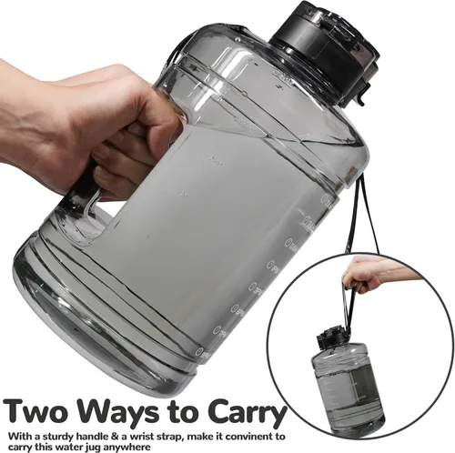 Miniatura 4 de Large Water Bottle with Motivational Time Marker, 74oz Water Jug with Handle Leak-Proof, Clear Sport half gallon water Bottle for Gym Camping