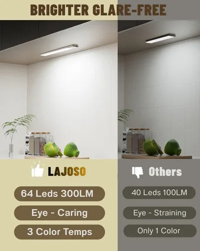 Miniatura 4 de Iluminación para debajo del gabinete, luz inalámbrica con sensor de movimiento para interiores, luces de barra de cocina recargables de 12 pulgadas