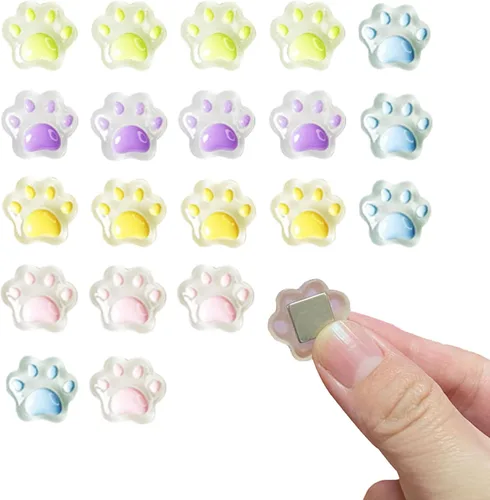 KEYDUACU 20 imanes de nevera 3D con huella de gato fuerte magnético decorativo para nevera para cocina, oficina, pizarra blanca, gabinete de Mix1