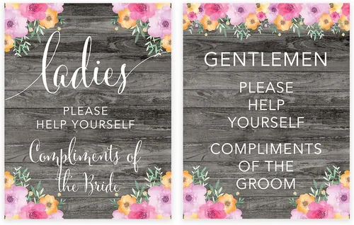 Miniatura 46 de Andaz Press Letreros de fiesta de boda, flores florales rosas de madera gris rústica, 8.5 x 11 pulgadas, resalta tu versículo bíblico favorito