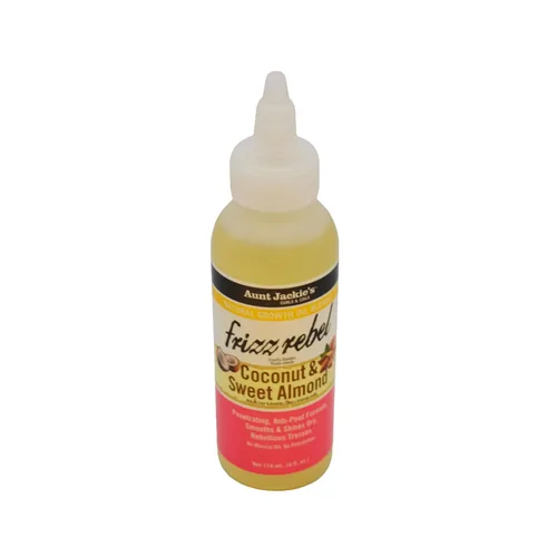 Miniatura 3 de Aunt Jackie's Aceite de crecimiento natural mezcla Frizz Rebel – coco y almendra dulce, suaviza y brilla en seco, tramos rebeldes, fórmula