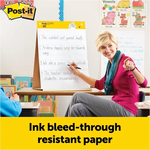 Miniatura 4 de Post-it® Almohadilla de caballete de mesa, blanco con líneas primarias, 20 x 23 pulgadas (MMM563PRL), 1 unidad