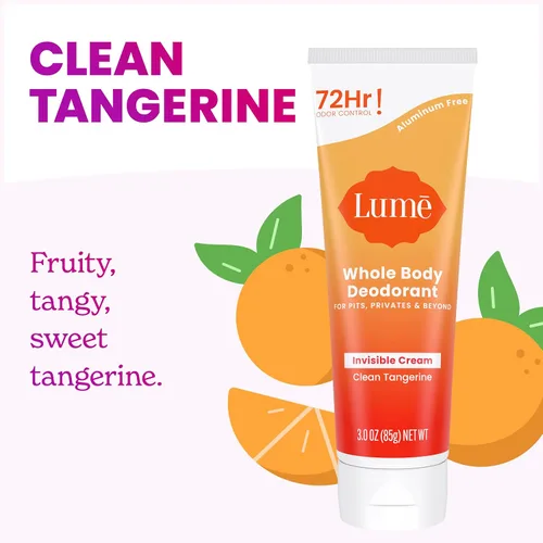 Miniatura 3 de Lume Desodorante para todo el cuerpo, tubo de crema invisible, control de olores de 72 horas, sin aluminio, sin bicarbonato de sodio, seguro