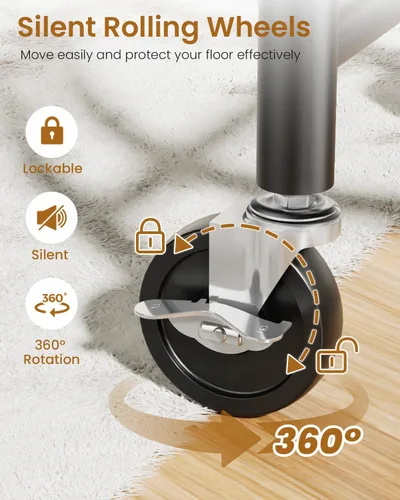 Miniatura 6 de Perchero de Ropa Resistente, Perchero de Ropa de Metal con Capacidad de 450 Libras, Percheros Rodantes para Colgar Ropa con Ruedas Bloqueables