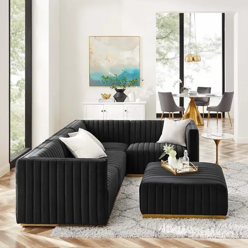Miniatura 74 de Modway Conjure Seccional, Oro Negro