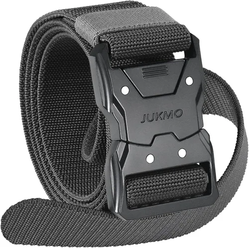 Miniatura 9 de JUKMO - Cinturón táctico de liberación rápida, cinturón de nailon de 1.5 pulgadas estilo militar para senderismo con hebilla de cinturón
