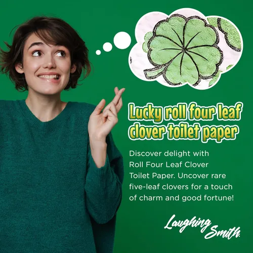 Miniatura 3 de Laughing Smith Papel higiénico novedoso – Lucky Roll de papel higiénico de trébol de cuatro hojas, regalo divertido del día de San Patricio