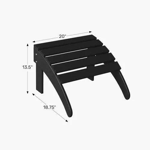 Miniatura 2 de WestinTrends Reposapiés otomano Adirondack para patio al aire libre, taburete de madera de polietileno para todo tipo de clima, ampliamente Azul
