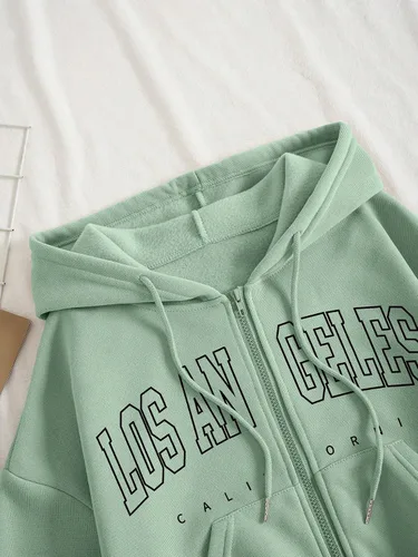 Miniatura 3 de Verdusa Conjunto de sudadera con capucha y pantalones cortos de 2 piezas para mujer