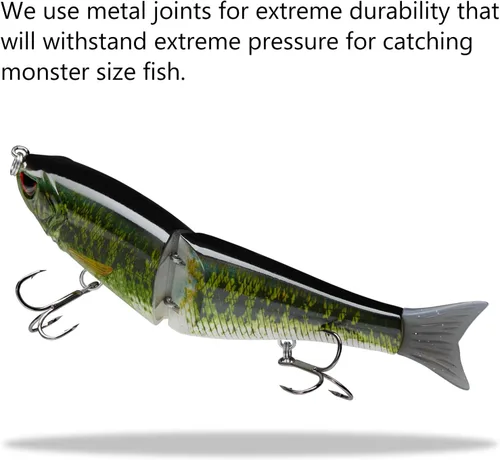 Miniatura 5 de Señuelos Bassdash SwimShad Glide articulados Swimbait Lubina Cachorro Salmón Trucha Almizclado Señuelo de Pesca Bajo Largemouth