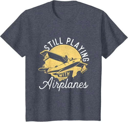 Miniatura 60 de Still Playing With Airplanes - Camiseta de control remoto RC Avión Piloto, Negro